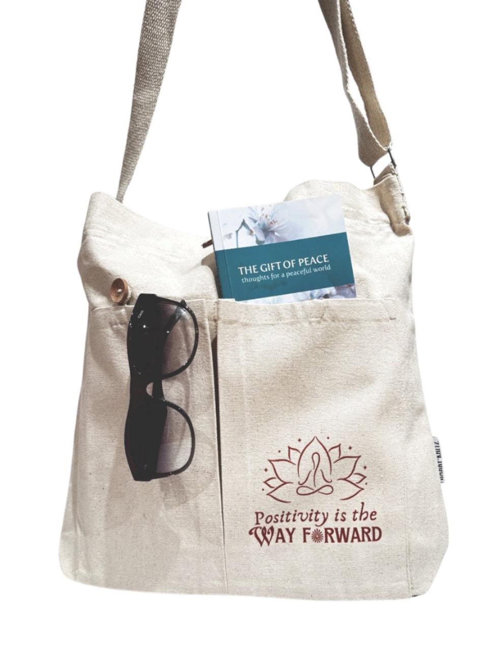 Pocket Tote With Zipper ( 2 Button )